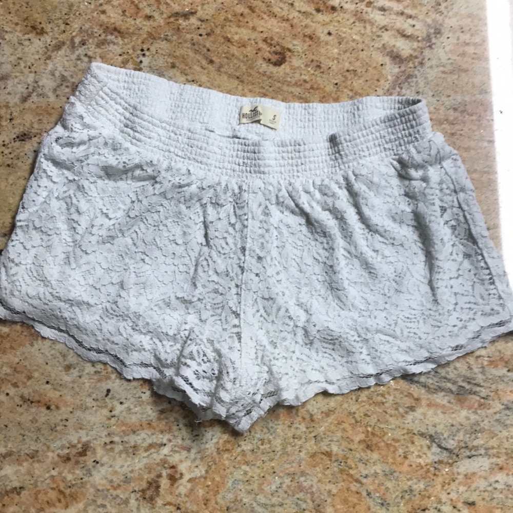 Hollister white lace shorts